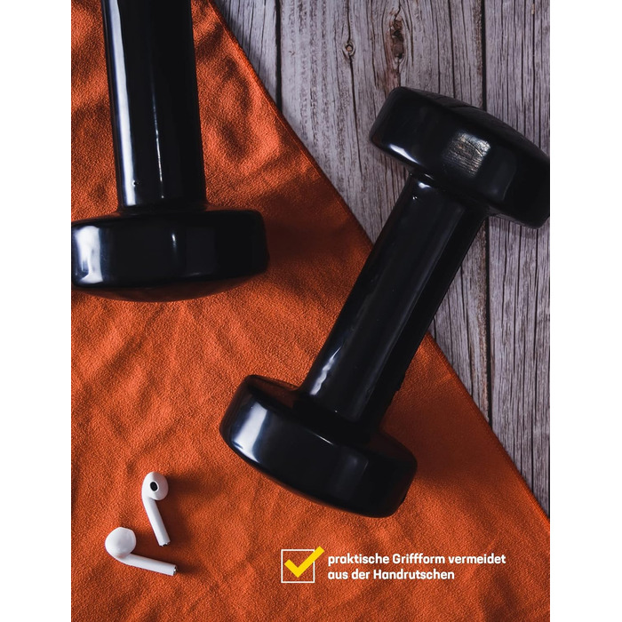 SPORTINATOR Гантелі 2 шт. по 2 кг, шестигранні, чорні, для дому та спортзалу, унісекс, силові тренування
