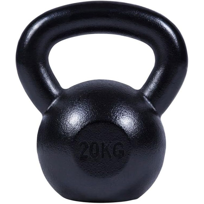 Кулегантеля GORILLA SPORTS 20 кг, чавунна, чорна, для силових тренувань