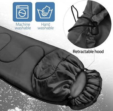 Спальний мішок Outdoor для кемпінгу 3 сезони, дорослий, 2-в-1, теплий, легкий, водонепроникний, для подорожей, хайкінгу та туризму