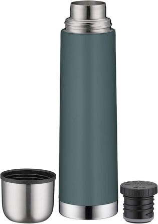 Термос alfi isoTherm Eco 750 мл, нержавіюча сталь, бірюзовий, з кришкою-чашкою, герметичний, тримає тепло 12 годин, холод 24 години, BPA-free