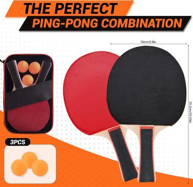 Набір для настільного тенісу BBWELL Premium: 2 ракетки, 3 м'ячі, сумка. Ідеально для початківців, професіоналів та сімейного дозвілля