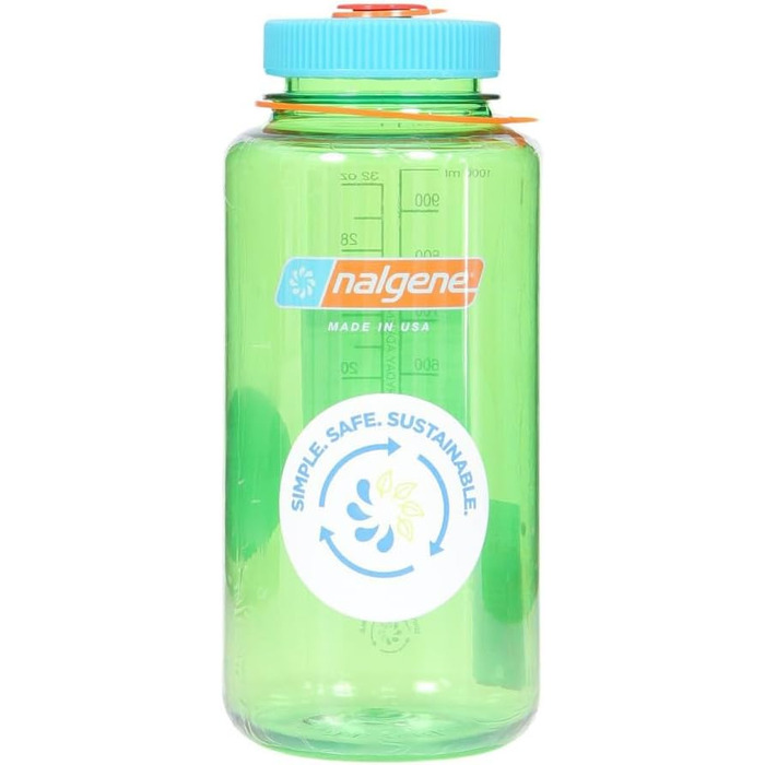 Пляшка для води Nalgene Sustain Tritan 907 мл, BPA-free, 50% перероблений пластик, широка горловина, колір Pear