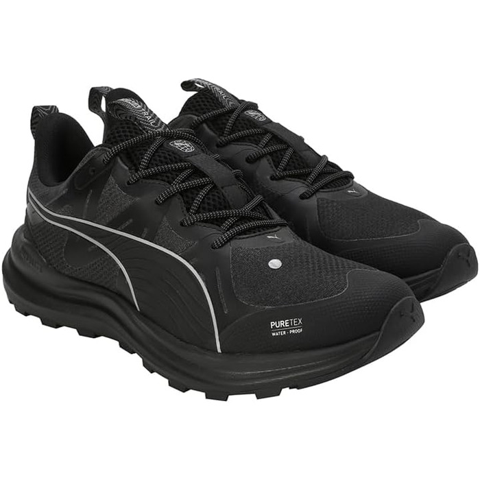 Кросівки для бігу PUMA Reflect Lite Trail PTX, унісекс, 37.5 EU, чорний/срібний/темно-сірий