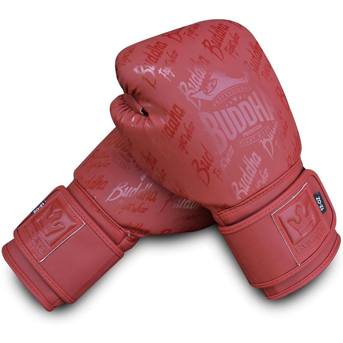 Боксерські рукавички Buddha Fight Wear 16 унцій, бордові, ручна робота, преміум, для боксу, Муай-Тай, кікбоксингу та ММА, Special Edition