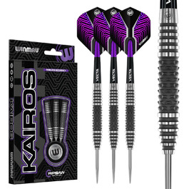 Професійний набір дротиків WINMAU Kairos 90% вольфрам, сталевий наконечник, з оперенням і стрижнями, 21-26 г