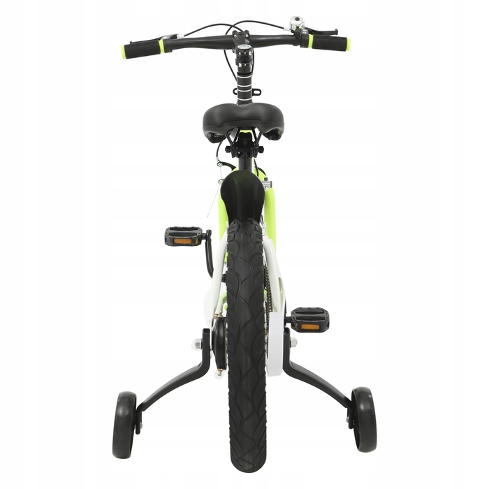 Дитячий велосипед 16-дюймовий, жовтий, з додатковими колесами та LED-підсвіткою