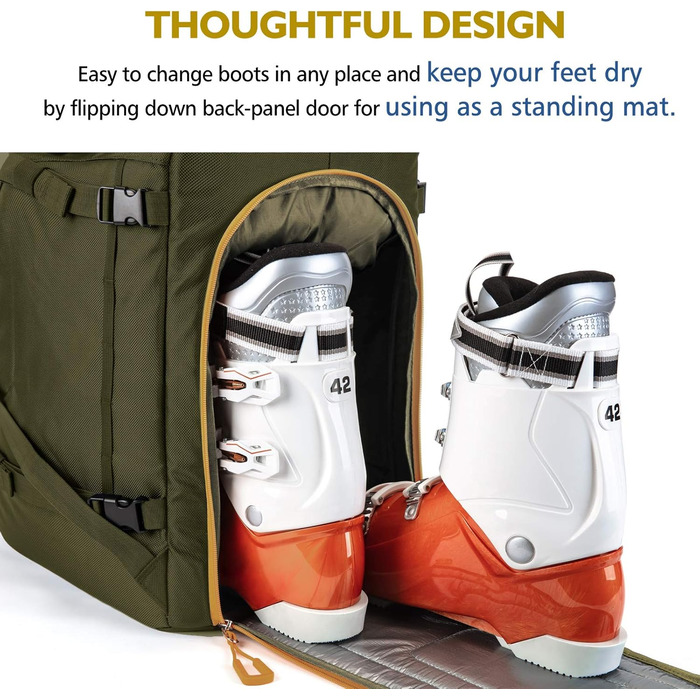 Рюкзак для лижного спорядження Unigear 50L/70L з відділенням для шолома, 50/70 літрів, армійний зелений