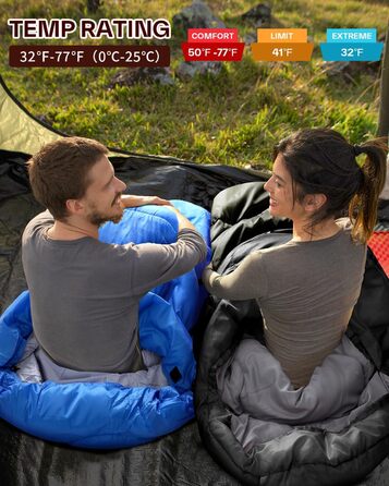 Спальний мішок Sportneer Outdoor 3-4 сезони для дорослих, 200x85см, чорний