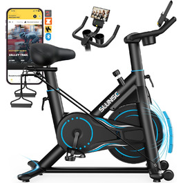 Hometrainer Neu SLUNSE 2025: велотренажер з магнітним опором, LCD-дисплеєм, підтримкою додатків та вагою до 180 кг (зелений/синій)