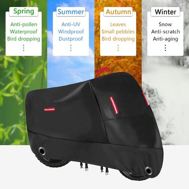 Водонепроникний чохол для мотоцикла Oxford 230x95x125 см з отворами для замка та світловідбиваючими смугами