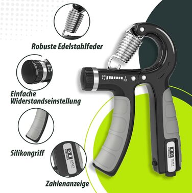 Набір для тренування зап'ястя 2 шт. Handtrainer, 5-60 кг, для спортсменів та реабілітації, FC0101 (темно-сірий)