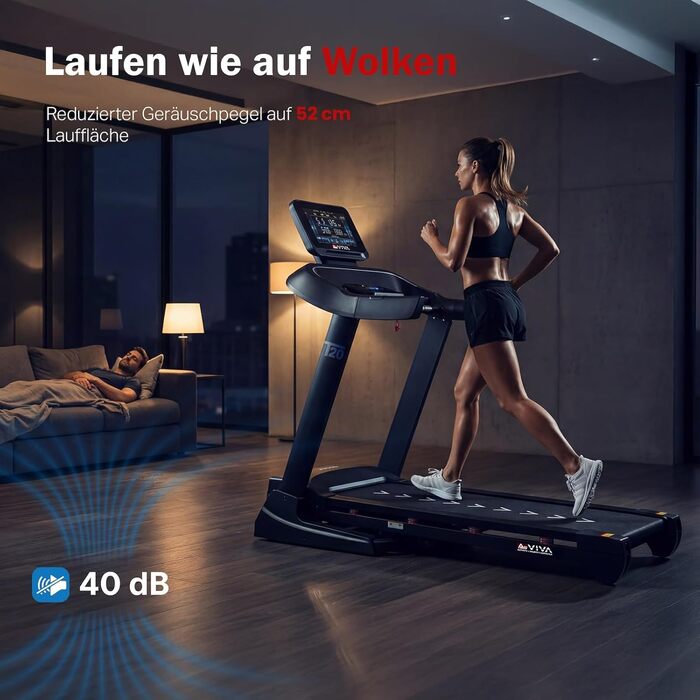 Бігова доріжка AsVIVA T20 Pro для дому: складана, швидкість до 18 км/год, нахил 20%, амортизація, макс. вага 150 кг, тренажер для кардіо та витривалості