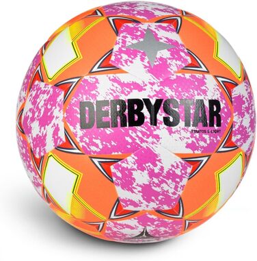 Дитячий футбольний м'яч Derbystar Stratos S-Light v24, рожево-оранжево-білий, розмір 4