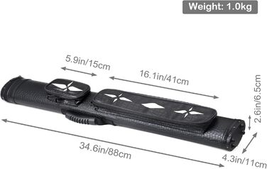 Чохол для більярдних київ на 2 киї з штучної шкіри, чорний