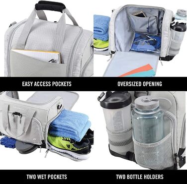 Спортивна сумка FocusGear Ultimate Gym Bag 2.0, водовідштовхувальна, 10 відділень, середня, зелена, 29,8×26,7×50,8 см