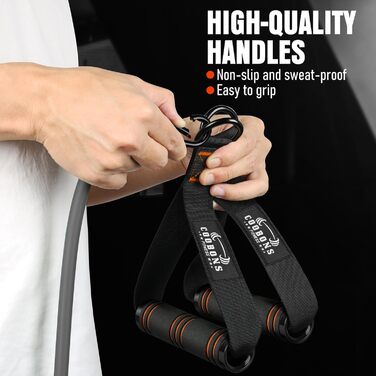 Стрічки для фітнесу з набором ручок, 79,4 кг, для силових тренувань, йоги, дому та фітнесу
