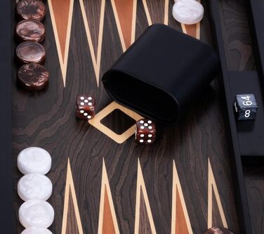 Набір для гри в шашки Engelhart Luxus 250547 з горіховим шпону, лакований (15 дюймів, ебенволовий коричневий)