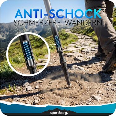 Телескопічні палиці для скандинавської ходьби та хайкінгу з карбону та алюмінію, з корковими ручками, регульовані за висотою, унісекс