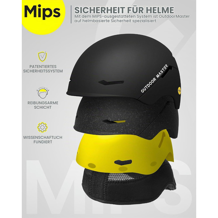 Шолом для гірських лиж та сноуборду OutdoorMaster ELK MIPS, матовий чорний, розмір M