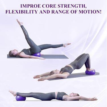 Фітбол Flintronic 55/65 см з насосом, для йоги, фітнесу, вагітності та пілатесу. Анти-вибух, товстий, фіолетовий