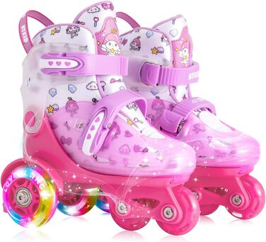 Дитячі ролики для дівчаток, 4 розміри, регульовані, безпечні, дихаюче покриття, легкі