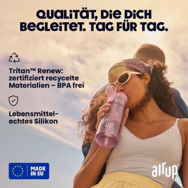 Пляшка для води air up Twist Pro 600 мл фіолетова з ароматизаторами (Purple) для школи, спорту, фітнесу + 5 смакових капсул без цукру та соломинка