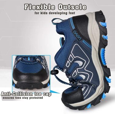 Дитячі трекінгові кросівки UOVO для активного відпочинку та спорту, блакитні, розмір 36