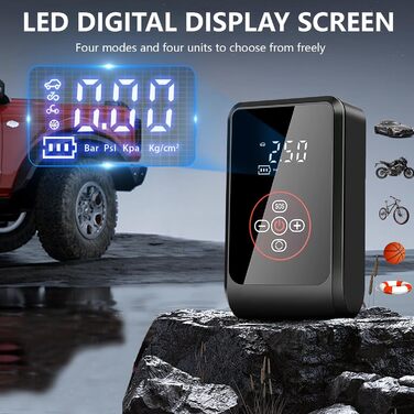 Електричний насос LOVPIS для велосипеда, авто, мотоцикла та м'ячів (150PSI, 4000mAh)