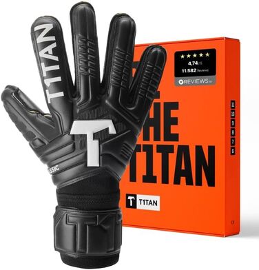 Воротарські рукавички T1TAN Classic 1.0 Black-Out без захисту пальців, футбольні рукавички для воротарів, різні розміри та кольори