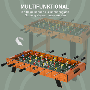 Настільний кикер з трубками з нержавіючої сталі для підлітків та дорослих, 84,5x40x61,2 см, чорний