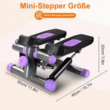 Міні степер для дому з мотузками, 150 кг, LCD дисплеєм, регульованим опором, для тренування ніг, рук, сідниць