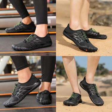 Зітоп Барфути - Водні черевики для чоловіків та жінок. Швидка сушка. Для плавання, серфінгу, йоги. Розміри 36-46 EU. Чорний колір.