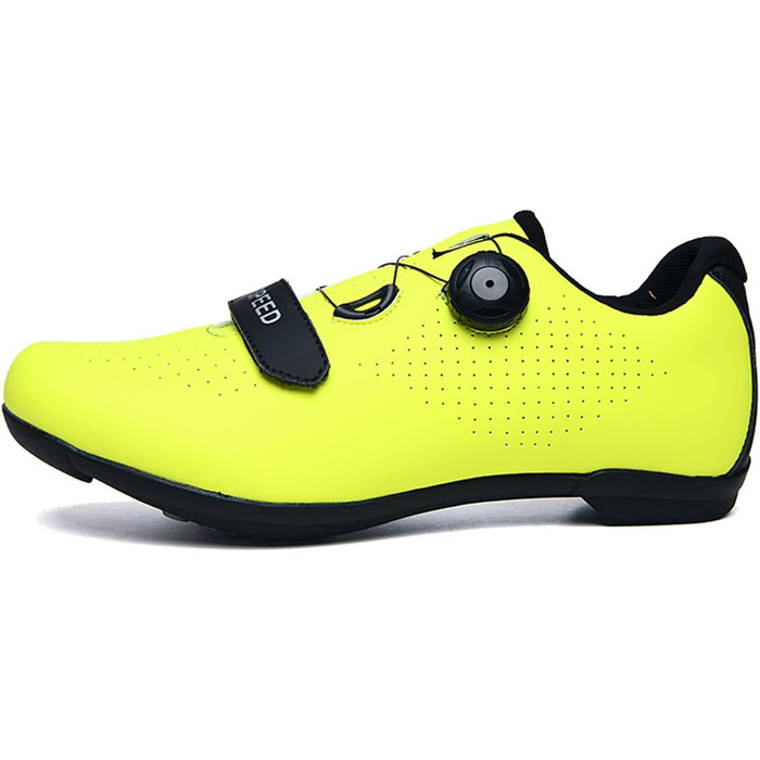 Велосипедні черевики для чоловіків та жінок, для шосе та гірського велосипеда, з гумовою підошвою, дихаючі кросівки, не блокують п'ятку, MTB черевики, розмір 38 EU, жовті