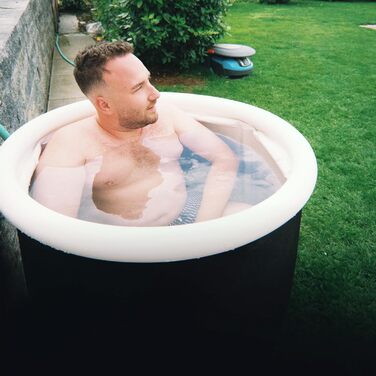 Ice Pod XL (80 см Ø) - складане ізольоване крижане ведро для холодної терапії, портативна ванна з ThermoDome, кришкою та термометром