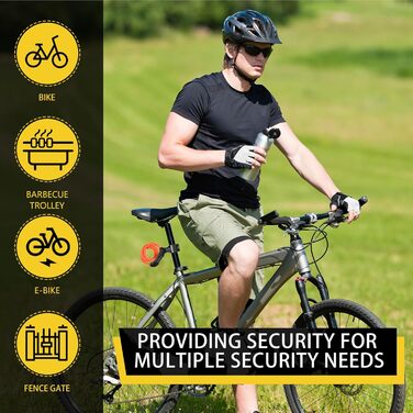 Замки для велосипеда з кодом 12 мм/120 см, протиугінний кабельний замок з 5-значним кодом, вологостійкий числовий замок-кабель для велосипеда, електровелосипеда, дитячої коляски, драбини (Чорний) (Оранжевий)