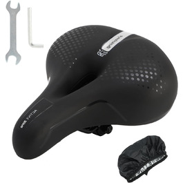 Комфортне велосипедне сідло BWBIKE з широким сидінням та пам'яті-ефектом, водонепроникний чохол з екошкіри, універсальне, срібного кольору