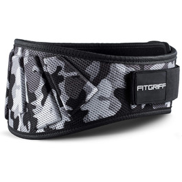 Пояс для важкої атлетики Fitgriff V1, камуфляж сірий, для бодібілдингу, кросфіту та силових тренувань, унісекс, розмір M (81–88 см)