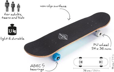 Дитячий скейтборд з дерева Meteor Mini Cruiser, ретро, для хлопців