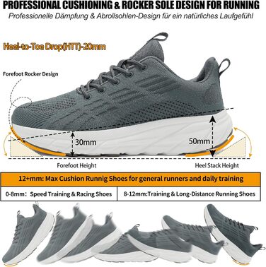 Кросівки для бігу та повсякденного носіння Unisex, бігові, спортивні, для фітнесу, білого (сіро-зеленого) кольору, розмір 41 EU