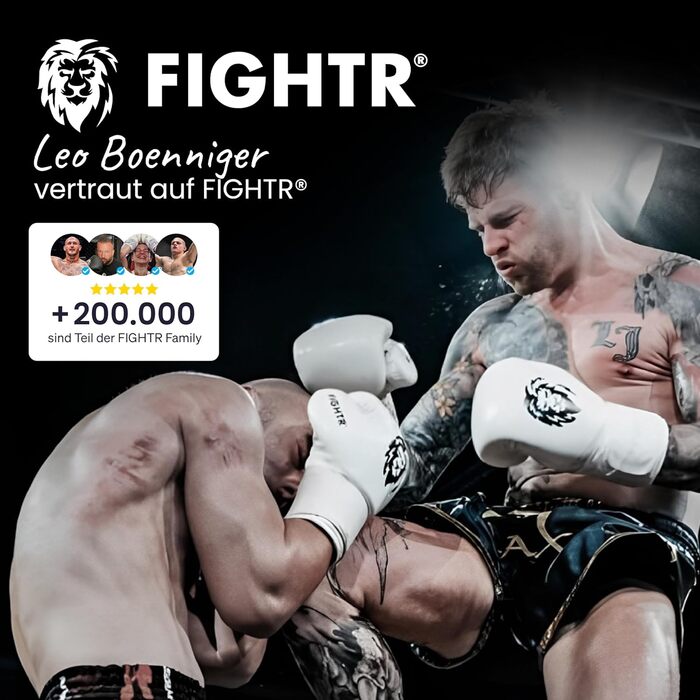 Боксерські рукавички FIGHTR® - Максимальний захист та стабільність | Для боксу, MMA, муай-тай та кікбоксингу | Розміри 8-16 oz, з сумкою 10 oz All Black