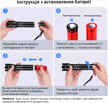 Тактичний LED-ліхтар Blukar, 500 000 люмен, IP67, 5 режимів, водонепроникний, для кемпінгу та активного відпочинку