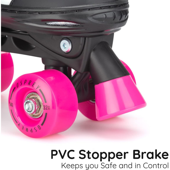 Ролики дитячі Osprey Surge, регульовані ролики Quad, для хлопчиків та дівчаток від 5 років, розміри EU 31-34, рожеві