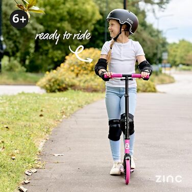 Самокат дитячий Zinc Big Wheel Pink/Black для дітей від 6 років, складаний, колеса 200мм, гальмо, до 100 кг