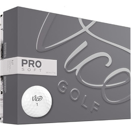 Гольф-м'ячі Vice Golf Pro Soft 2020, 12 шт, 3-шарові, уретанове покриття, м'які, стабільний політ, для досвідчених гравців, кольори: неоново-зелений/червоний