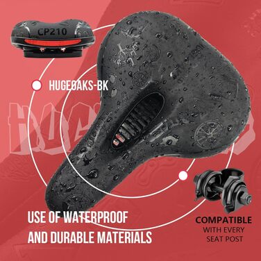 Велосипедне сідло HUGEOAKS для чоловіків та жінок: комфортне, універсальне для MTB, шосе, фітнесу, BMX та міста