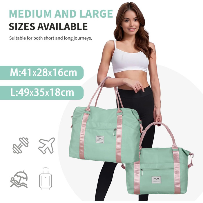 Спортивна сумка Daen: водонепроникна дорожня сумка-мішок для фітнесу та подорожей (синій, зелено-рожевий, M)