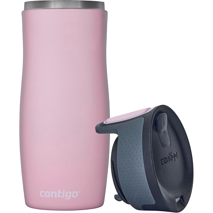 Термокружка Contigo West Loop Autoseal 470 мл, рожевий (Millennial Pink) - неіржавіюча сталь, для подорожей, кави з автозакриттям