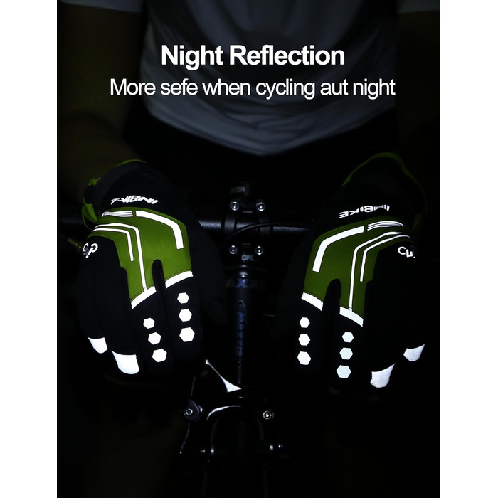 Зимові рукавички INBIKE з Thinsulate, Winddicht, сенсорний екран, для велоспорту, катання на лижах та сноуборді, IF966, Зелений, M