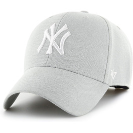 Кепка бейсболка MLB New York Yankees MVP, унісекс, регульована, біле лого, світло-сірий колір