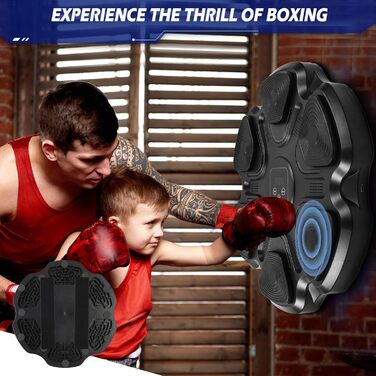 Музична боксерська машина MaxEarn для дорослих та дітей з LED-підсвіткою, Bluetooth, 9 режимів швидкості та лічильник ударів, у комплекті боксерські рукавички